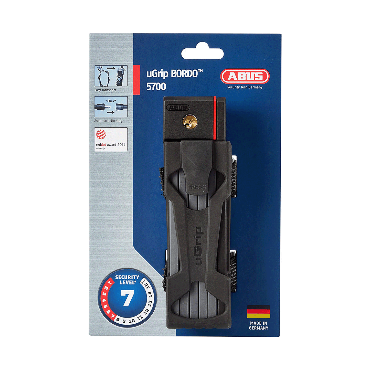 ABUS uGrip Bordo 5700 foldable e-bike lock - security level 7