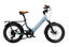 A cool blue Lightweight Fat Tire eBike-Joy Carbon, perfect for urban rides and carrying essentials.
