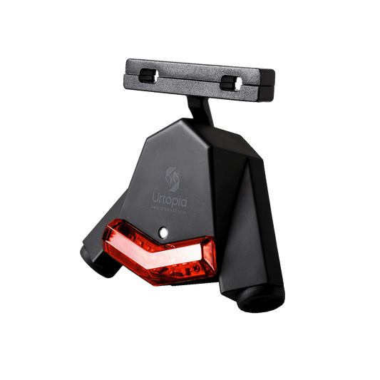 Urtopia Chord e-bike rear luggage rack in black, mounted on white e-bike frame