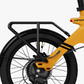 Urtopia Carbon Fold 1 E-bike rear rack detail, cargo rack, black, yellow frame