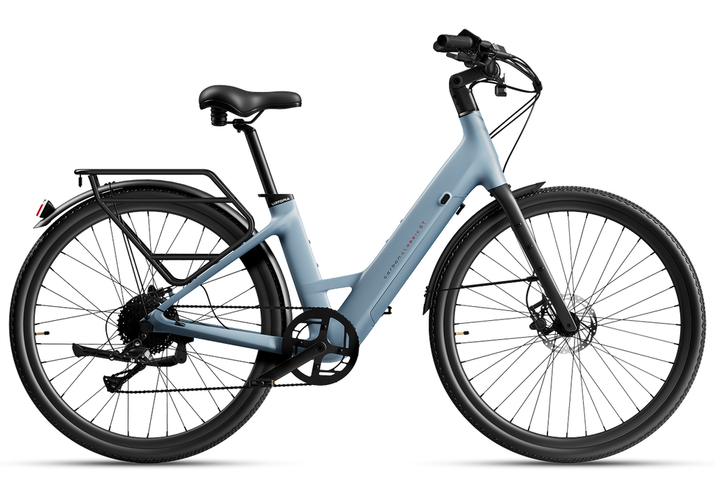Urtopia Carbon 1 Step-Thru E-Bike – Toray Carbon, 50% Lighter, 80 mi Range, 750W Motor, Torque Sensor, Smartbar, Creme